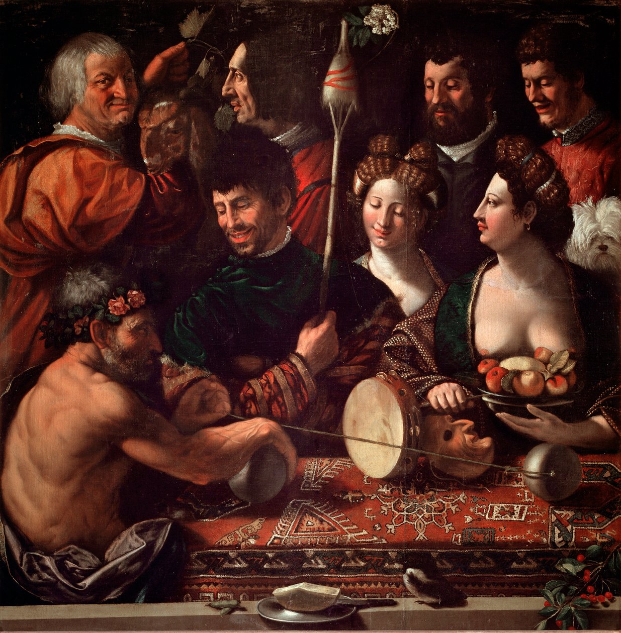 Bambocciata (pintura burlesca). Brujería o alegoría de Hércules. Pintura de Giovanni Luteri dit Dosso Dossi (c.1479-1542). Siglo XVI de Dosso Dossi