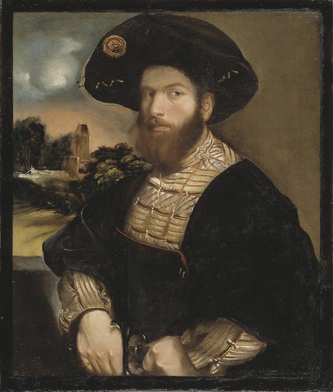 Retrato de un hombre con boina negra de Dosso Dossi