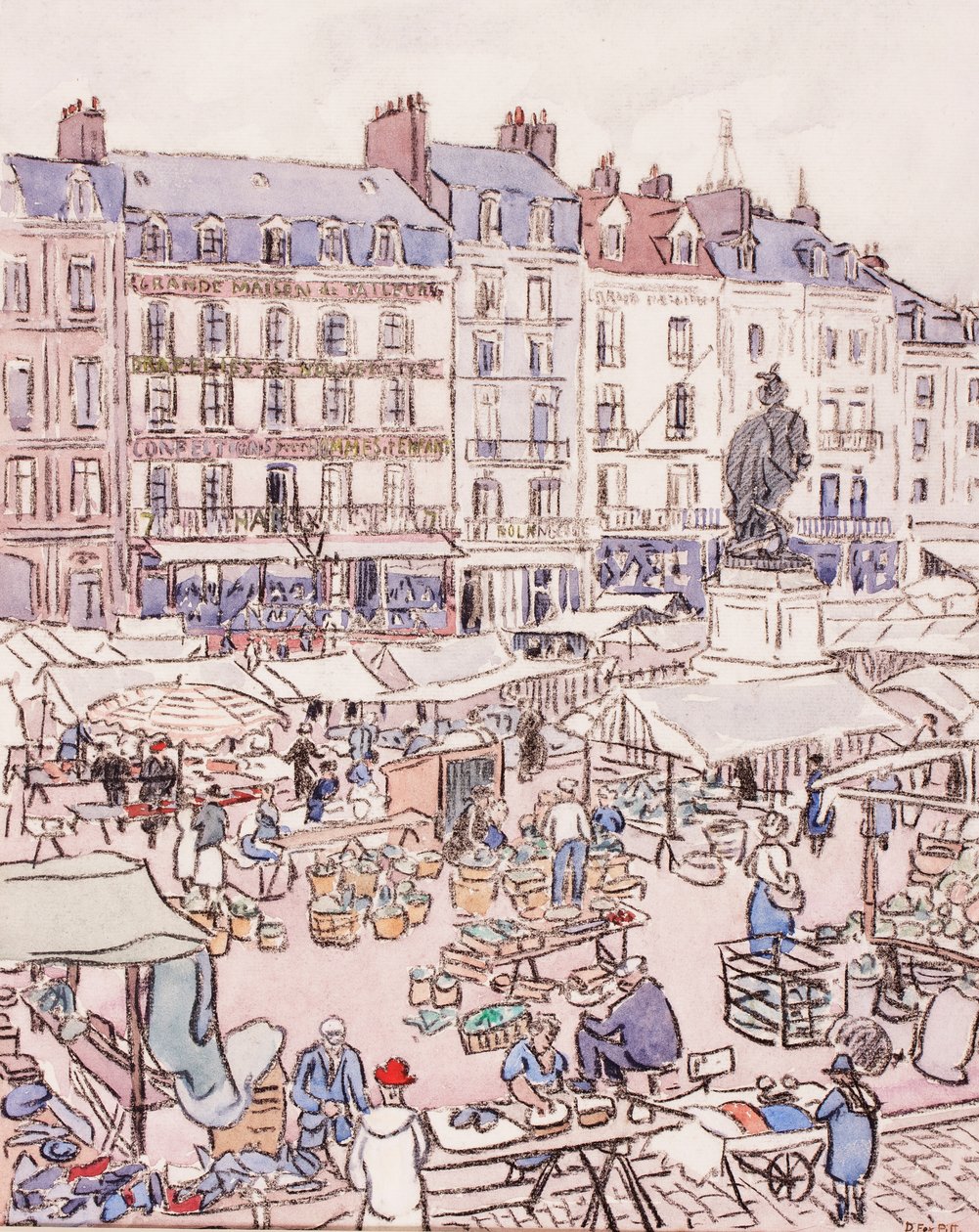 Place Nationale, Dieppe, c.1910 de Douglas Fox Pitt