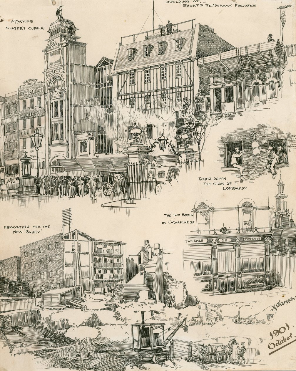Bocetos de Londres de octubre de 1901 (grabado) de Douglas Macpherson