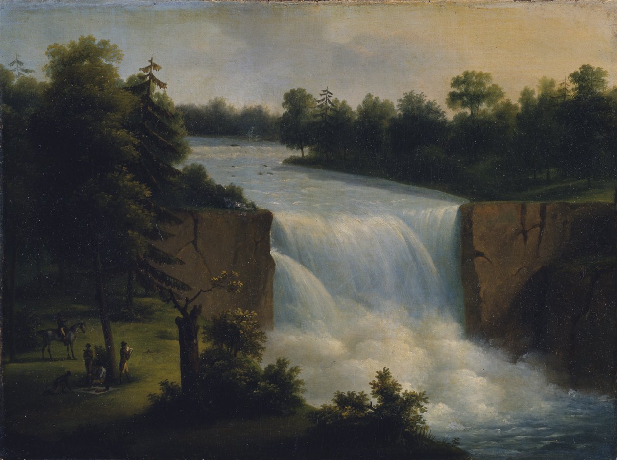 Vista de las cataratas Genessee, Rochester, Nueva York, en 1797, 1823 de Duc de Montpensier