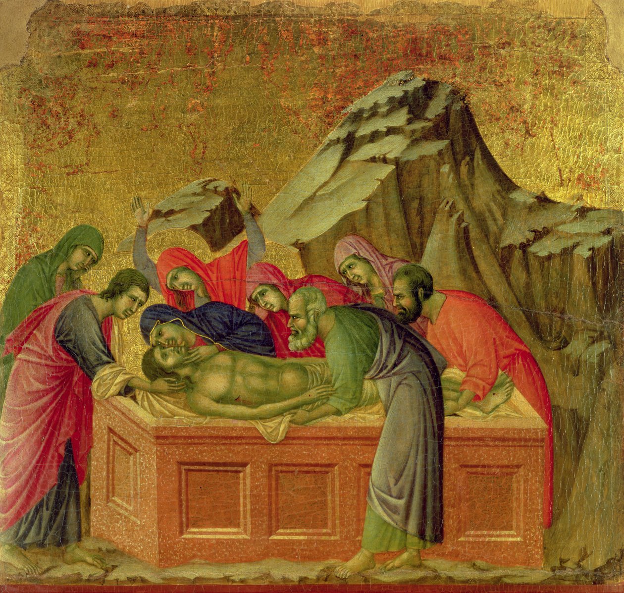 Maestà: El Entierro de Cristo de Duccio di Buoninsegna