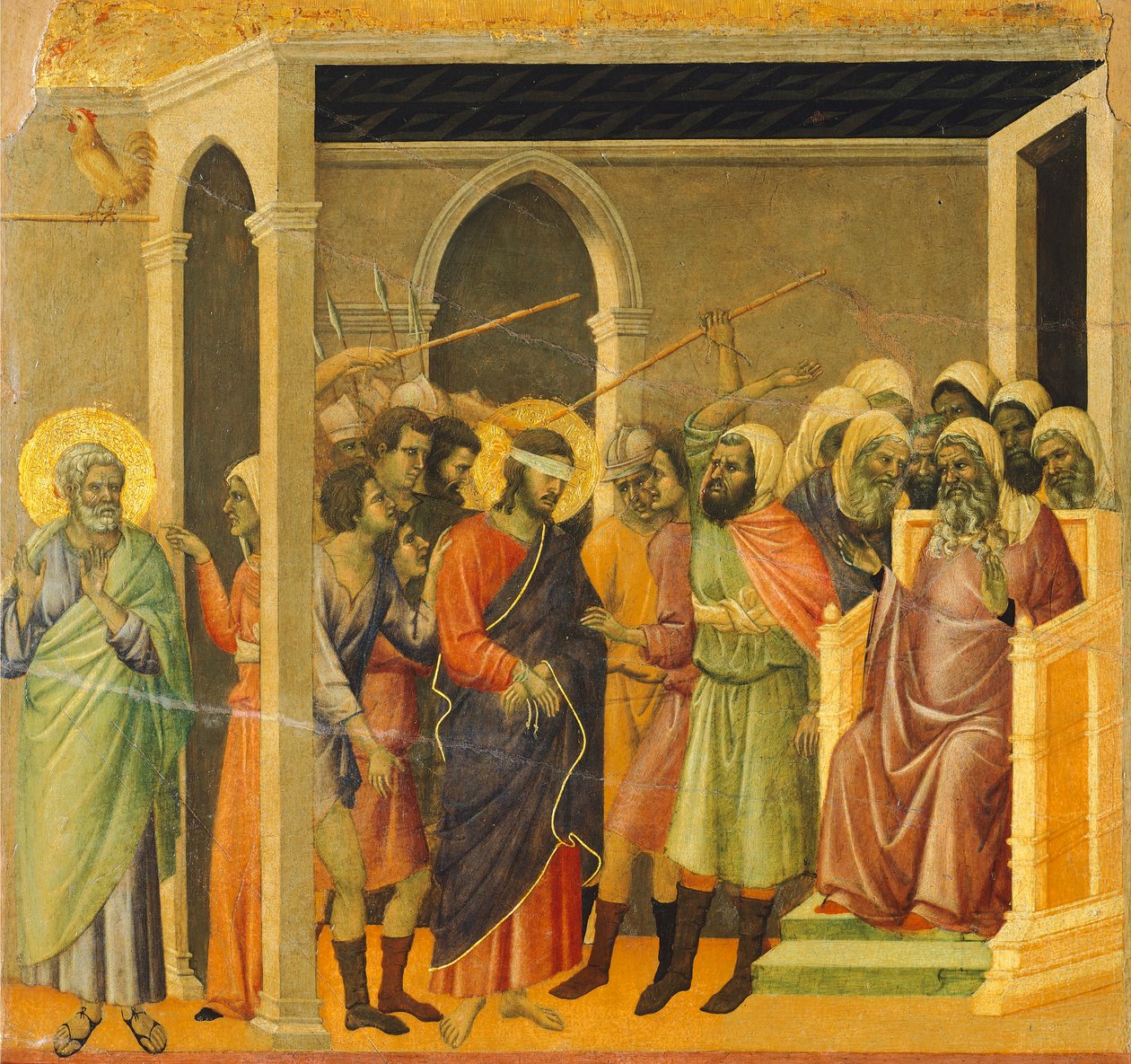 Cristo burlado (detalle) de Duccio di Buoninsegna