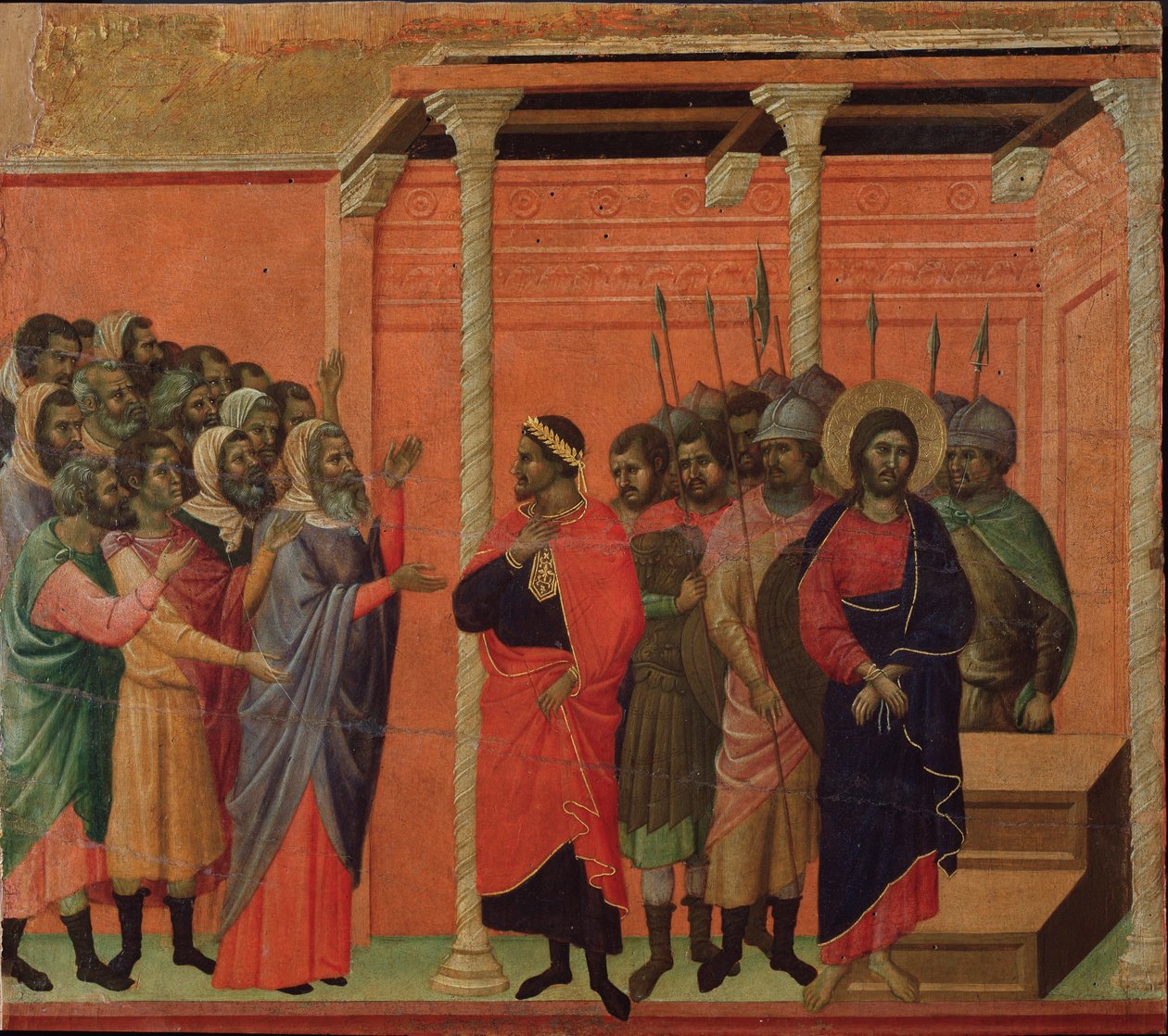 Jesús acusado por los fariseos. Retablo de la Maestà de Duccio di Buoninsegna