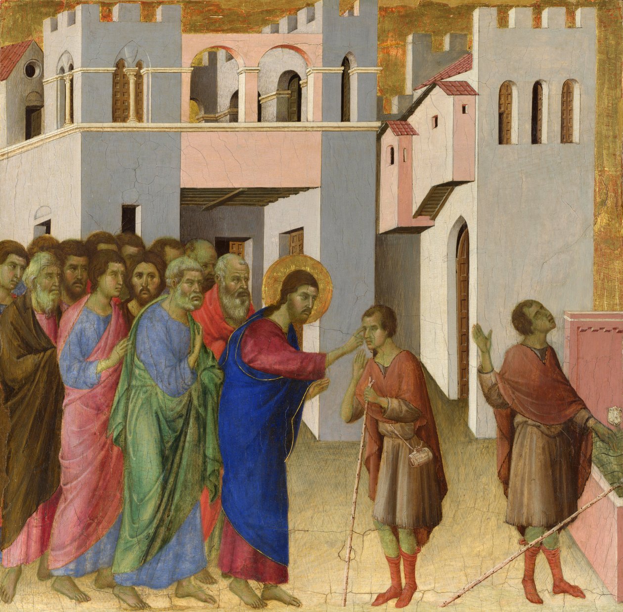 La curación de un hombre nacido ciego de Duccio di Buoninsegna