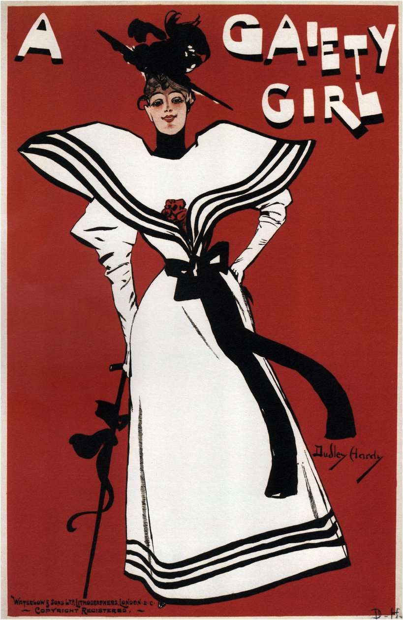 Cartel de la comedia musical A Gaiety Girl de Sidney Jones, 1893 de Dudley Hardy