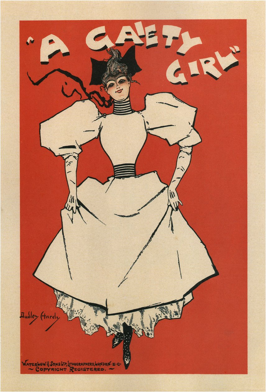 Cartel para la comedia musical A Gaiety Girl de Sidney Jones, 1895 de Dudley Hardy