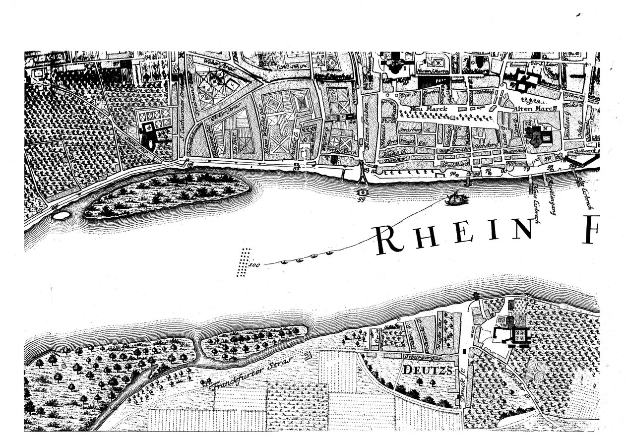 Plano de la ciudad de Colonia de 1752 de Duhon
