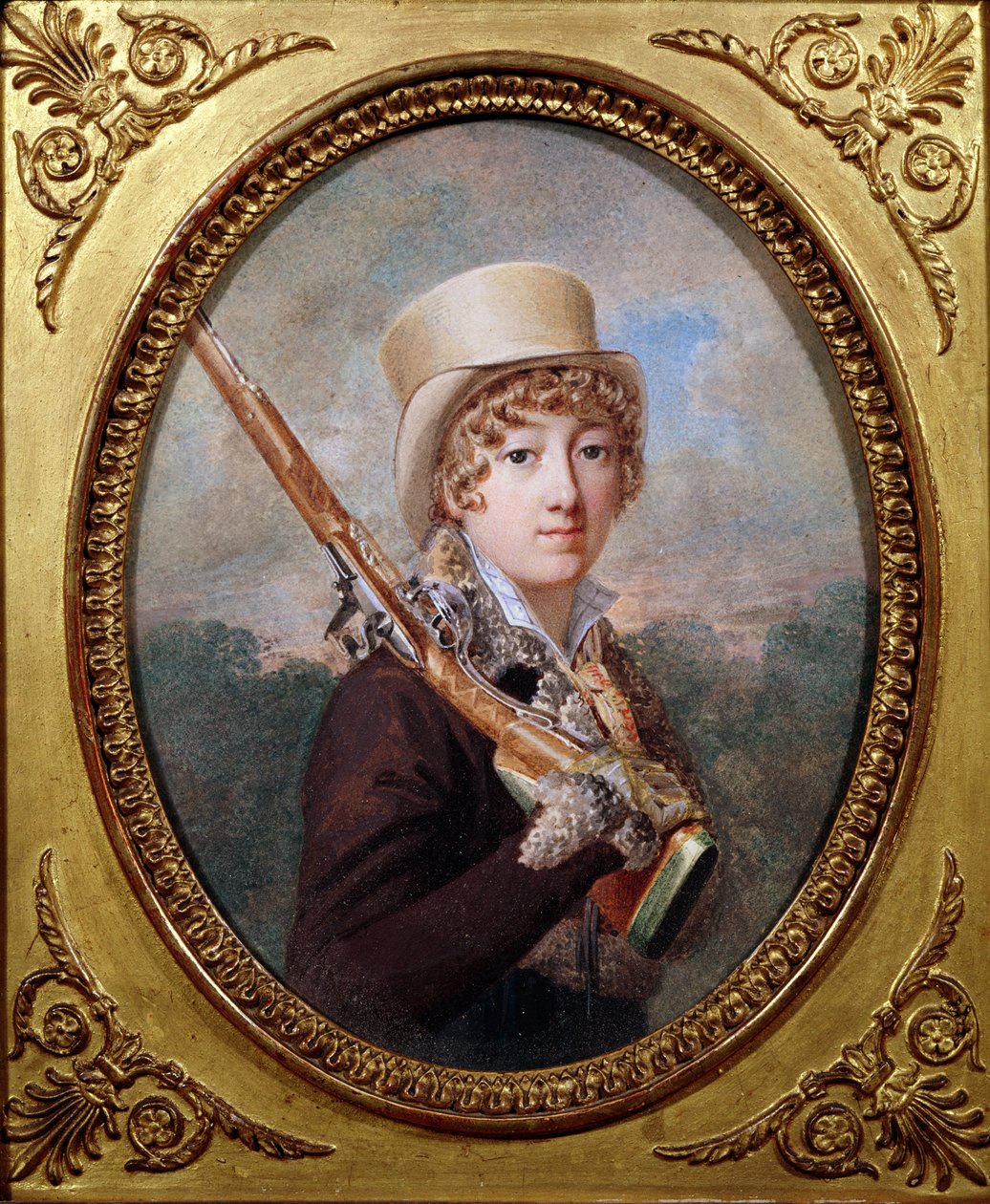 Natalie de Laborde de Mereville, Condesa Charles de Noailles, en el parque de Mereville, c.1805 de Dutailly