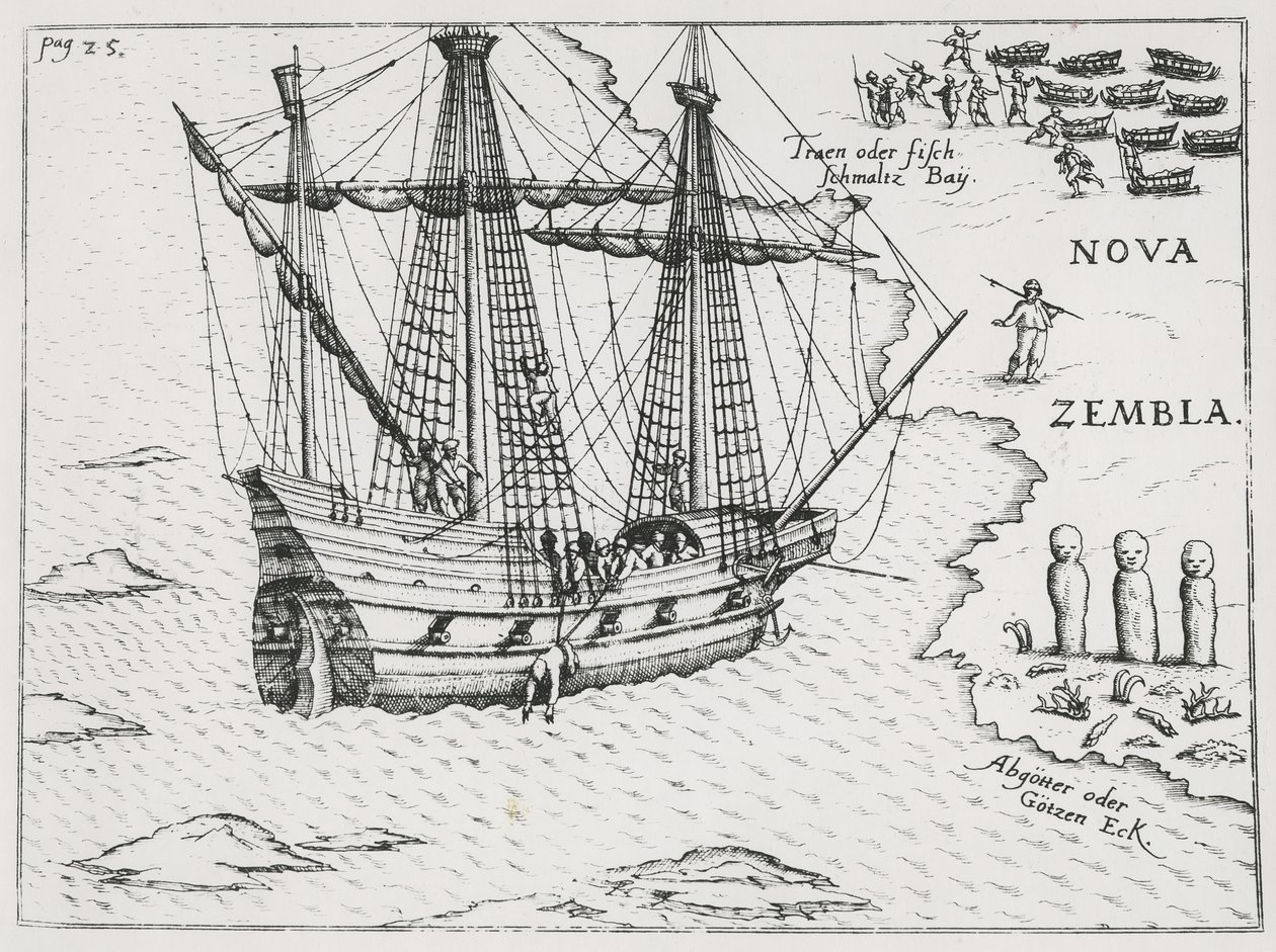 El barco de Barents en Nova Zembla, 1598 de Dutch School