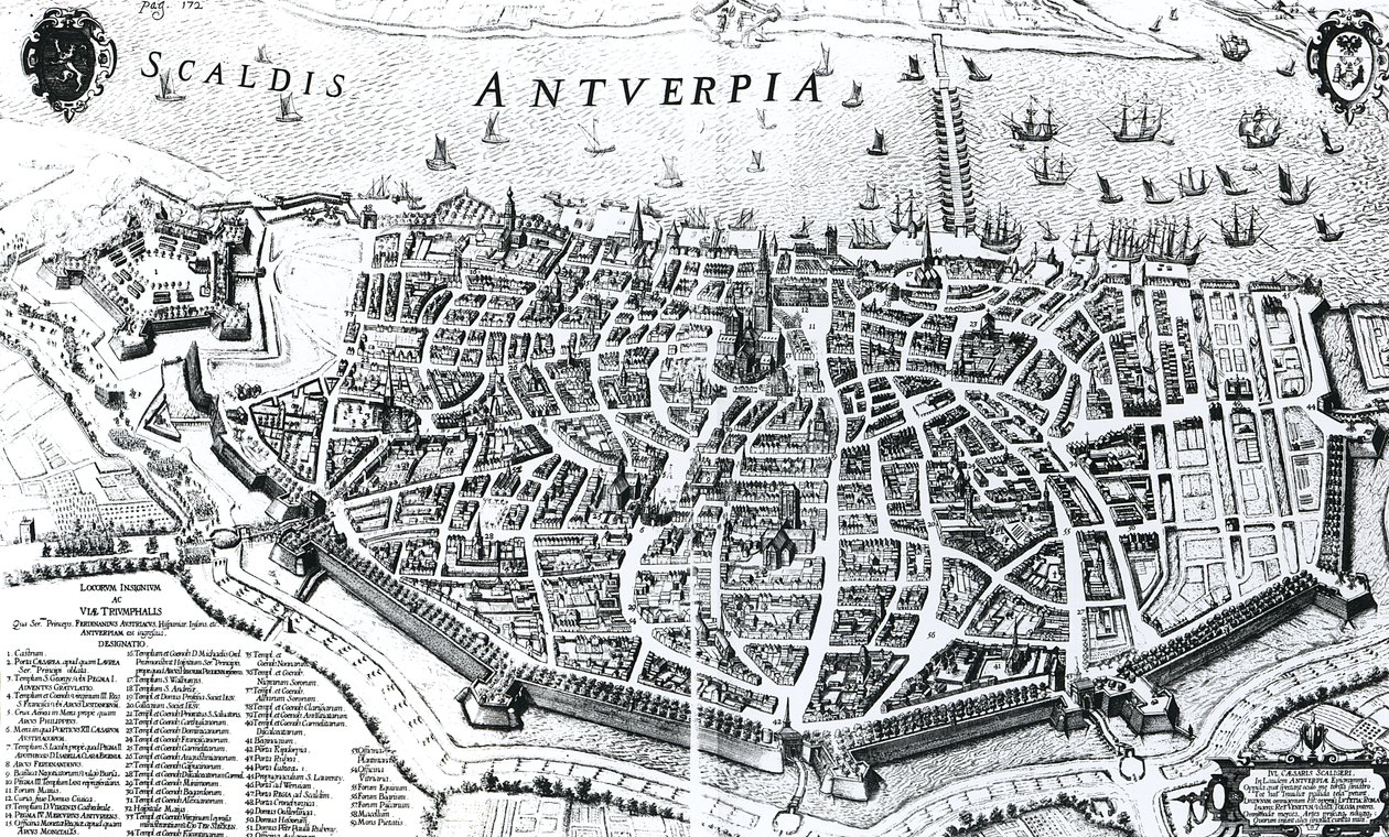 Mapa de Amberes de Dutch School