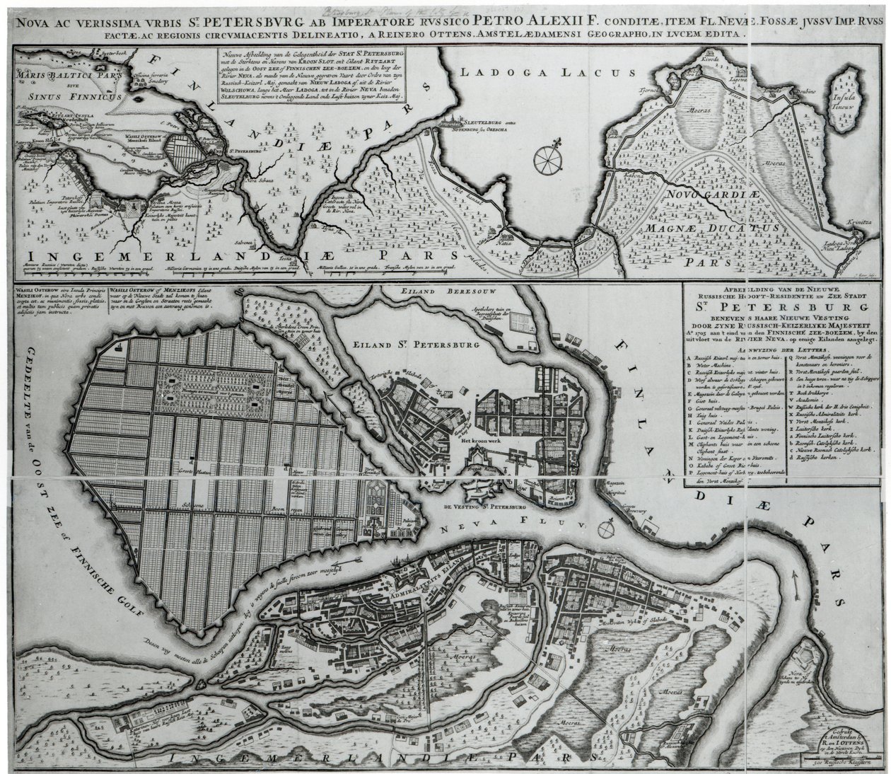 Mapa de San Petersburgo, c.1750 de Dutch School
