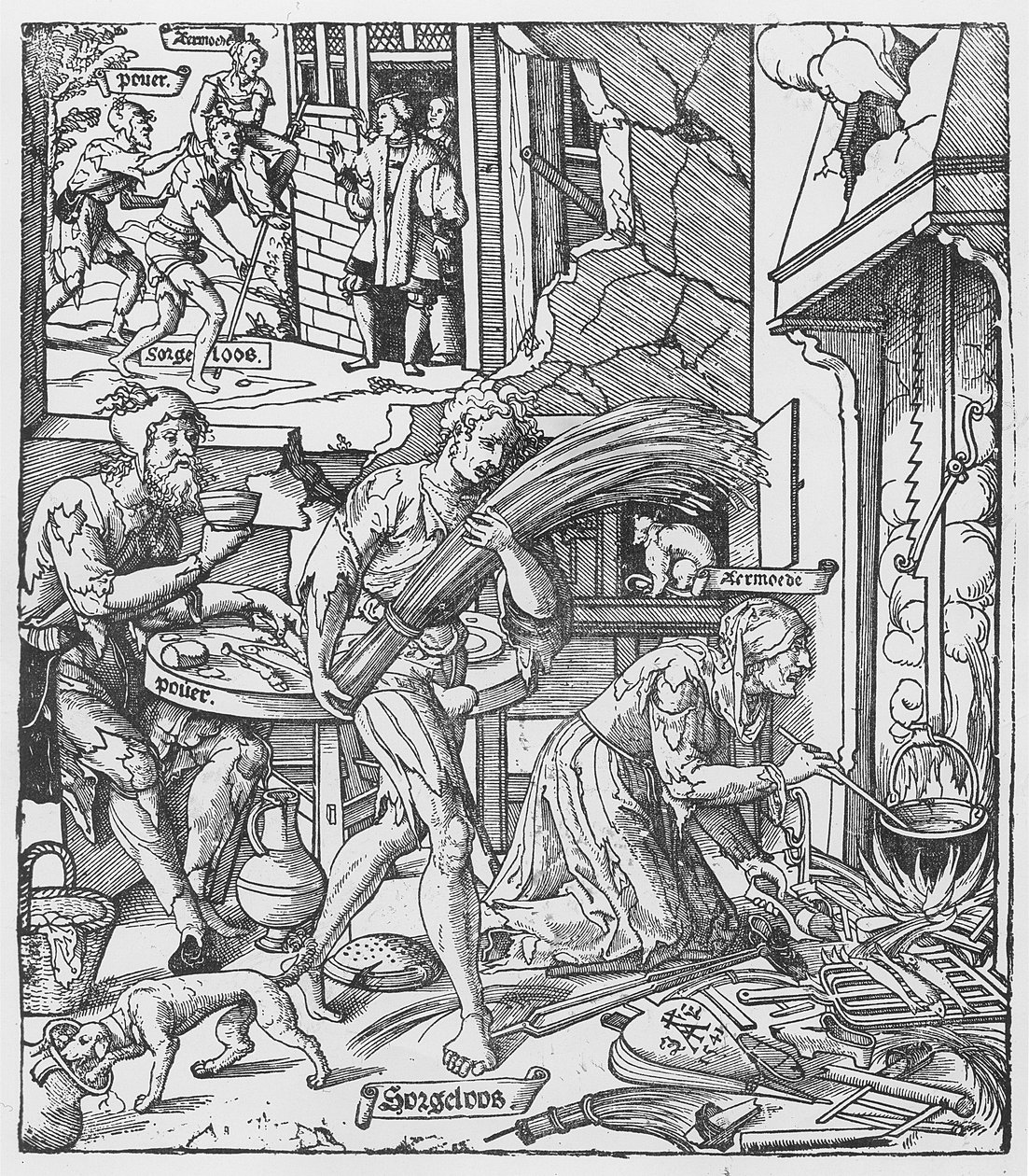 Sorgheloos llevando una gavilla, 1541 de Dutch School