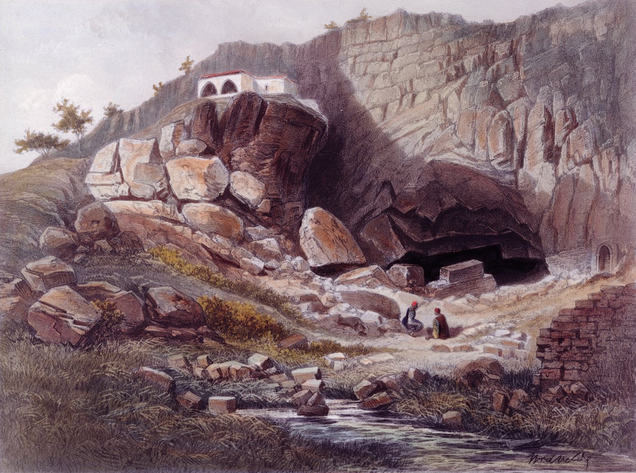 Fuente del Jordán, grabado por Jean Jacottet (1806-c.1843) de Dutch School