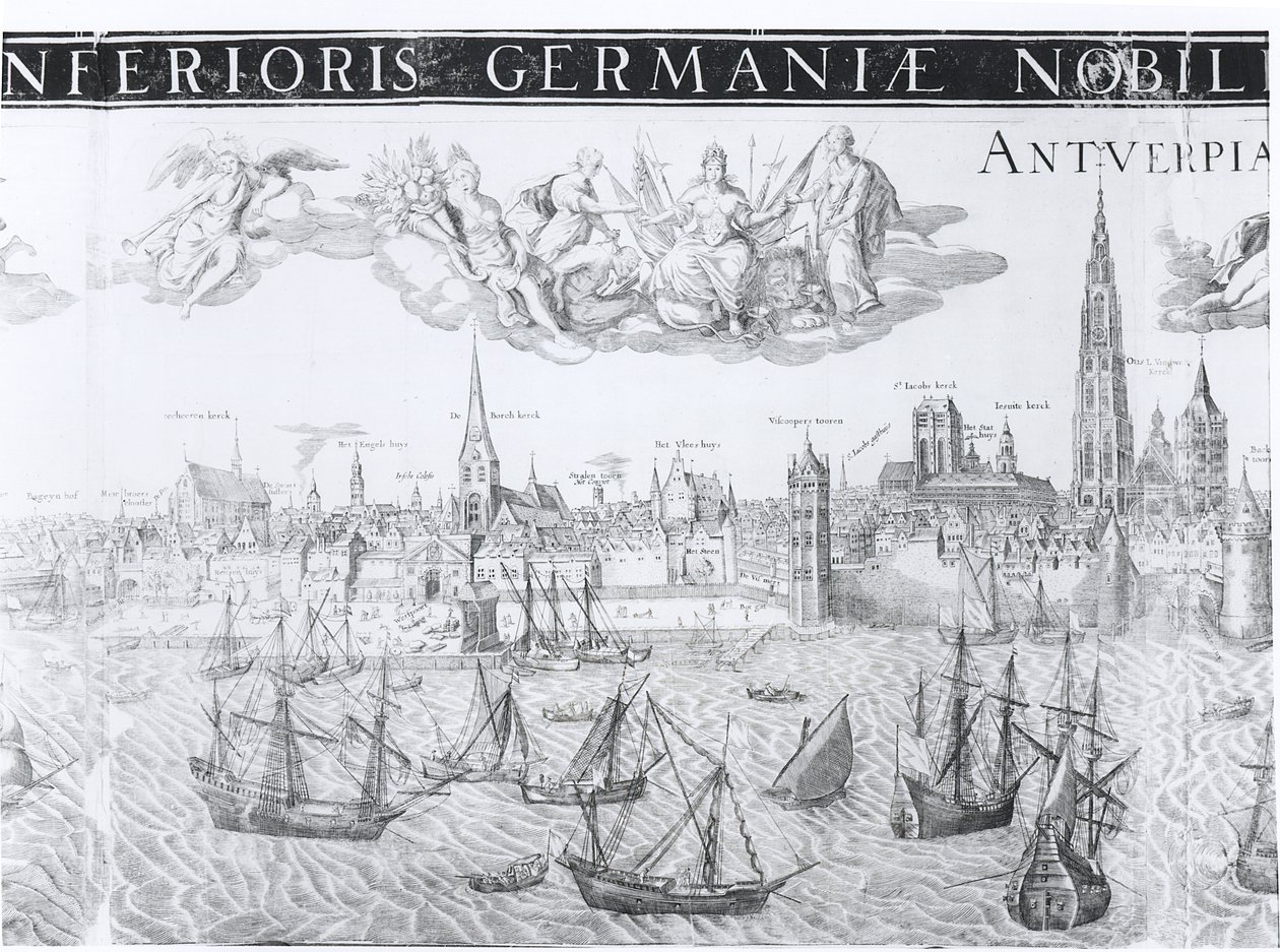 Plano de la ciudad de Amberes, 1549 de Dutch School