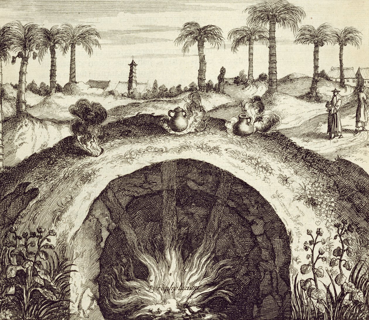 Una olla de vapor subterránea gigante, de China Ilustrada por Athanasius Kircher (1601-80) 1667 de Dutch School