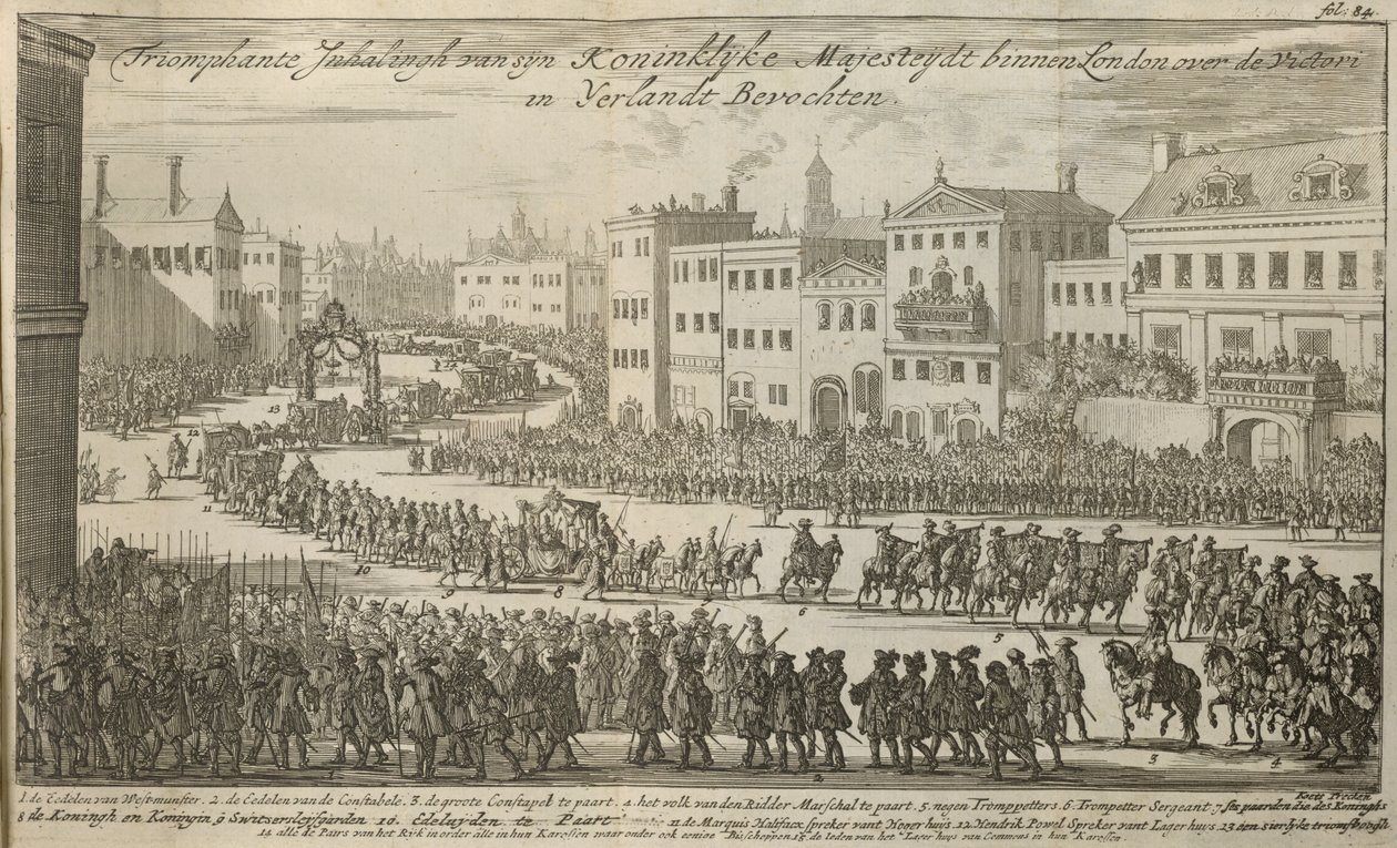 Una procesión para el rey Guillermo III de Dutch School