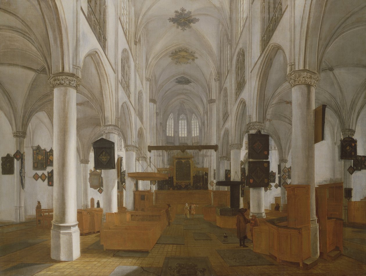 Interior de la Iglesia de Santa Gertrudis en Bergen Op Zoom, c.1650 (pintura) de Dutch School