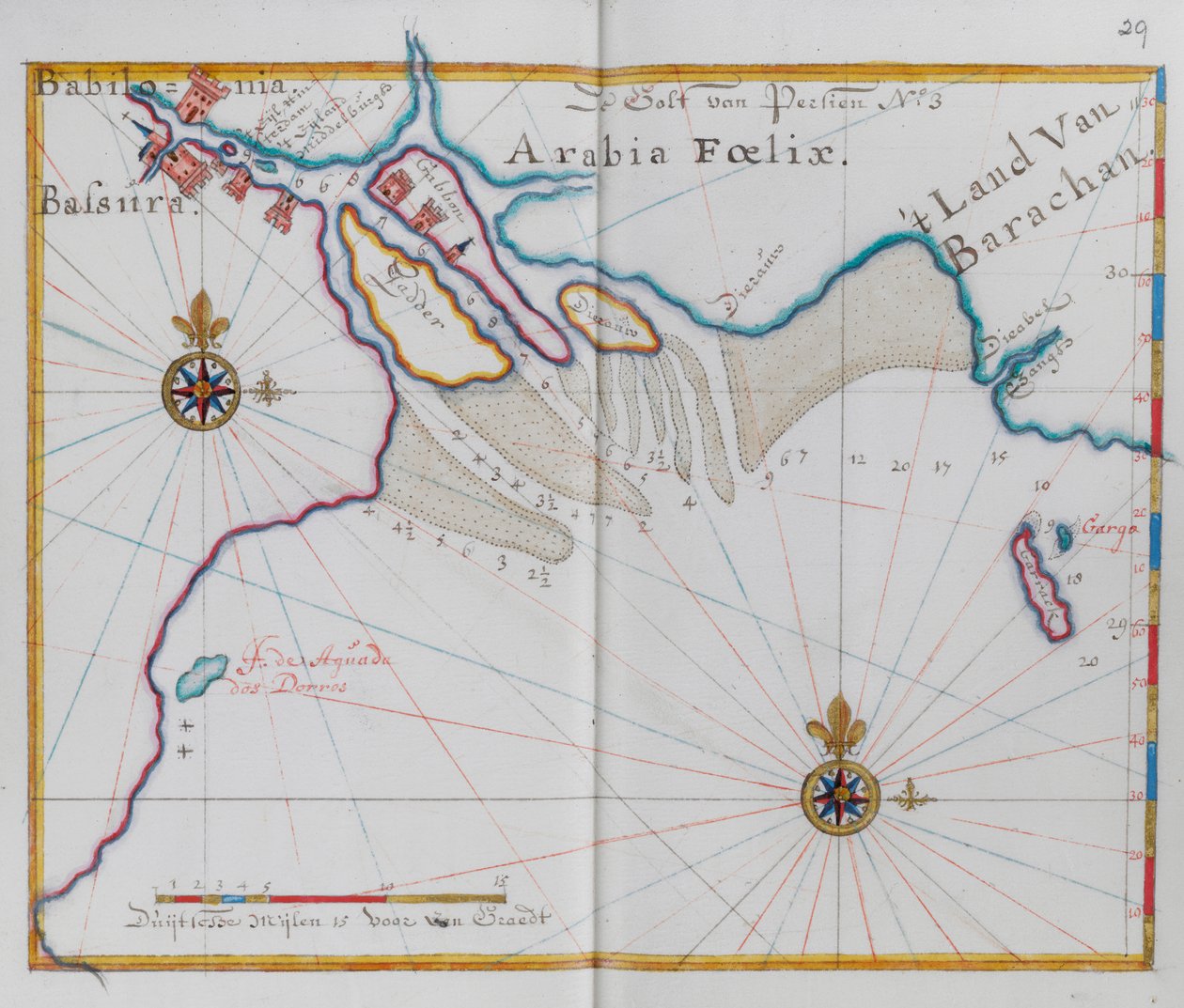 Arabia. Zona costera y golfo. de Dutch School