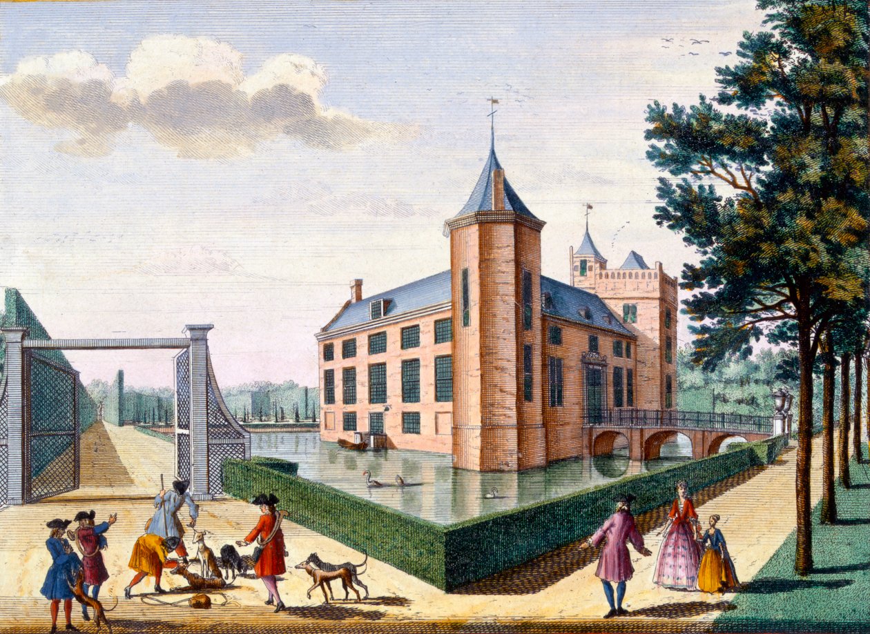 Castillo de Assumburg, de Het Zeganpralent Kennemerlant por Hendrick de Leth y Matthias Brouerius Van Nidek, publicado c.1700-1730 de Dutch School