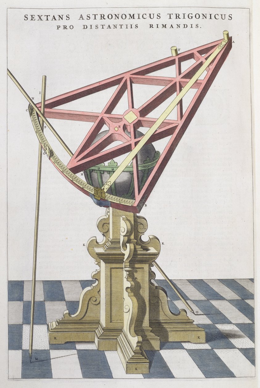 Sextante astronómico de Tycho Brahe (1546-1601) de un atlas por Joan Blaeu (1596-1673) Ámsterdam, 1665 de Dutch School