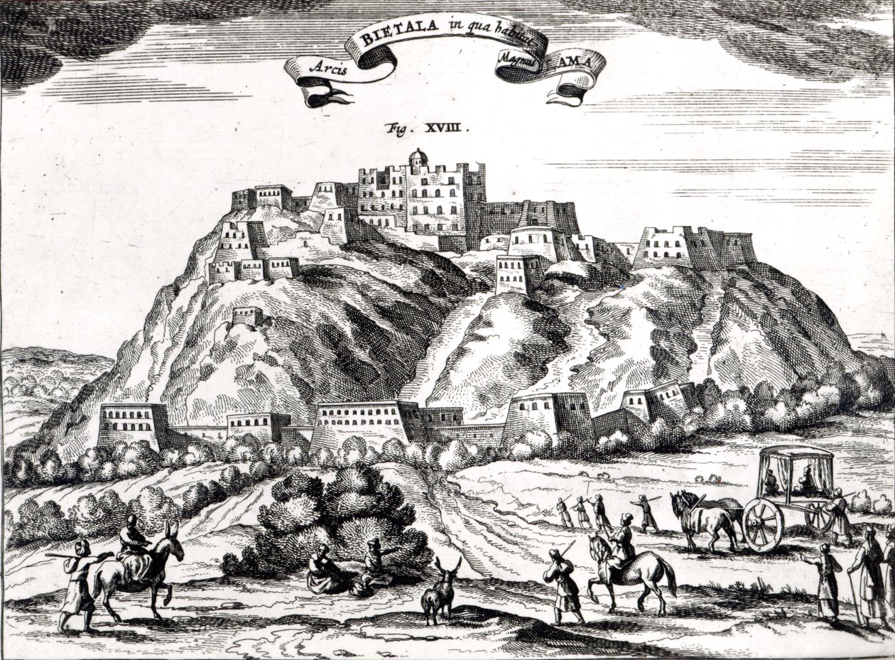 Bietala, fortaleza del Gran Lama, Reino de Lhasa, ilustración de 