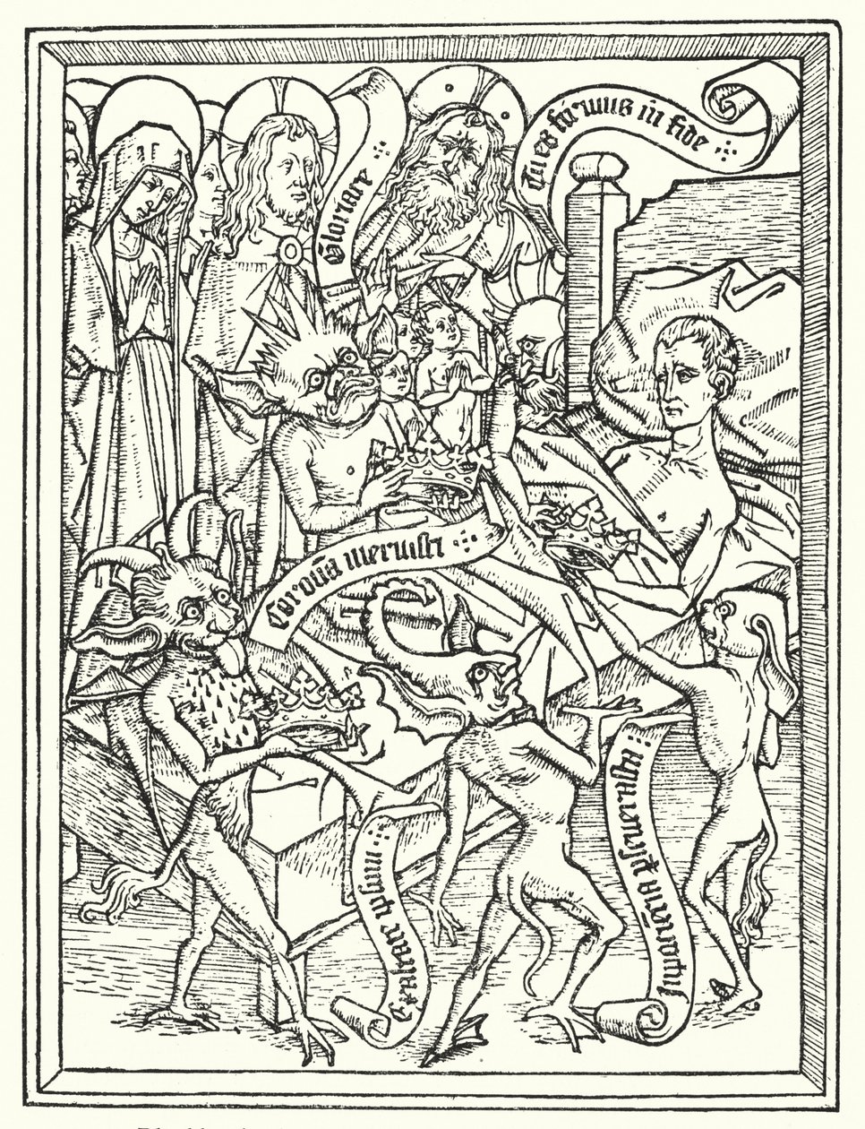 Cuaderno Ars Moriendi, impreso hacia 1460 en los Países Bajos por quién se desconoce (litografía) de Dutch School