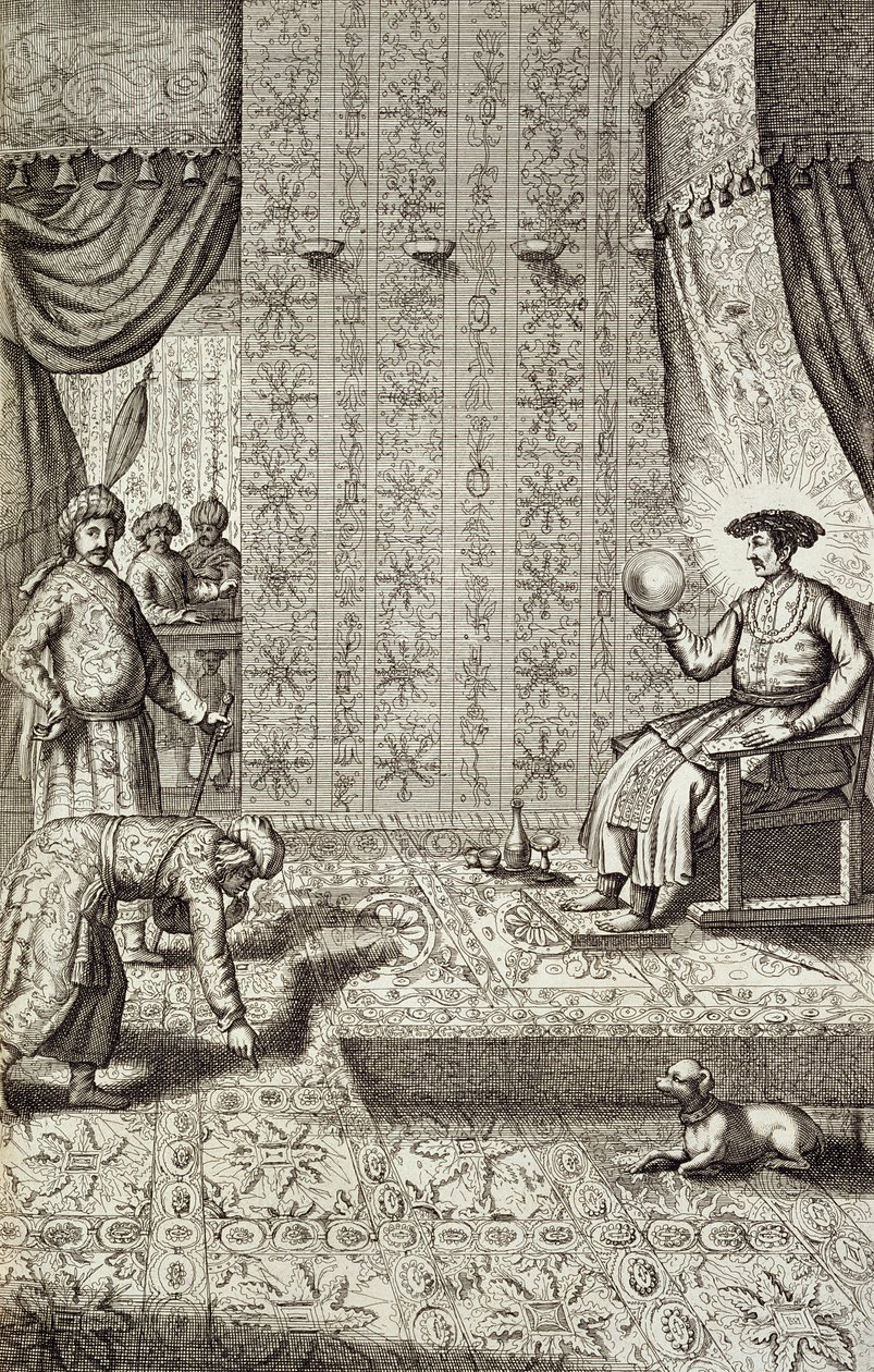 Embajadores chinos ante un gobernante indio, de China Ilustrada por Athanasius Kircher (1601-80) 1667 de Dutch School