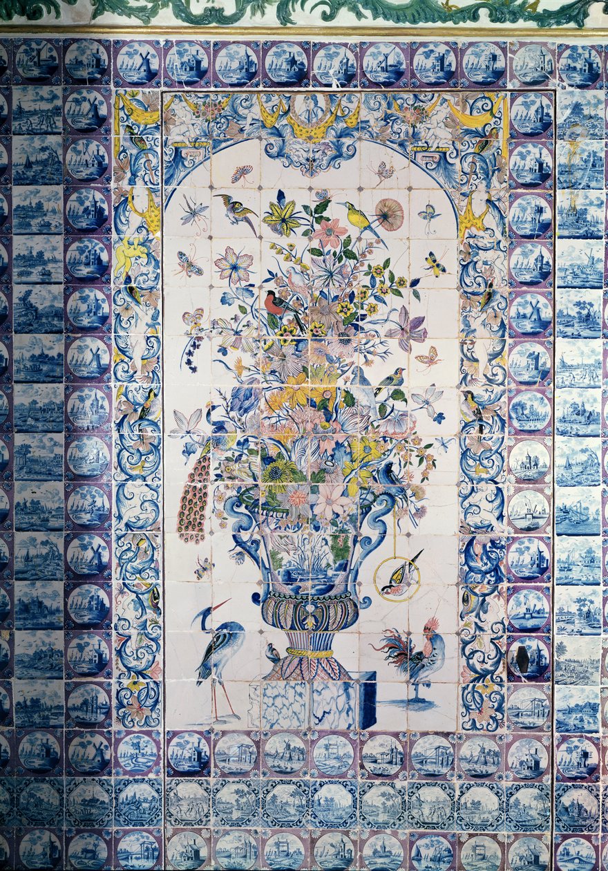 Panel de azulejos de Delft del baño de Dutch School
