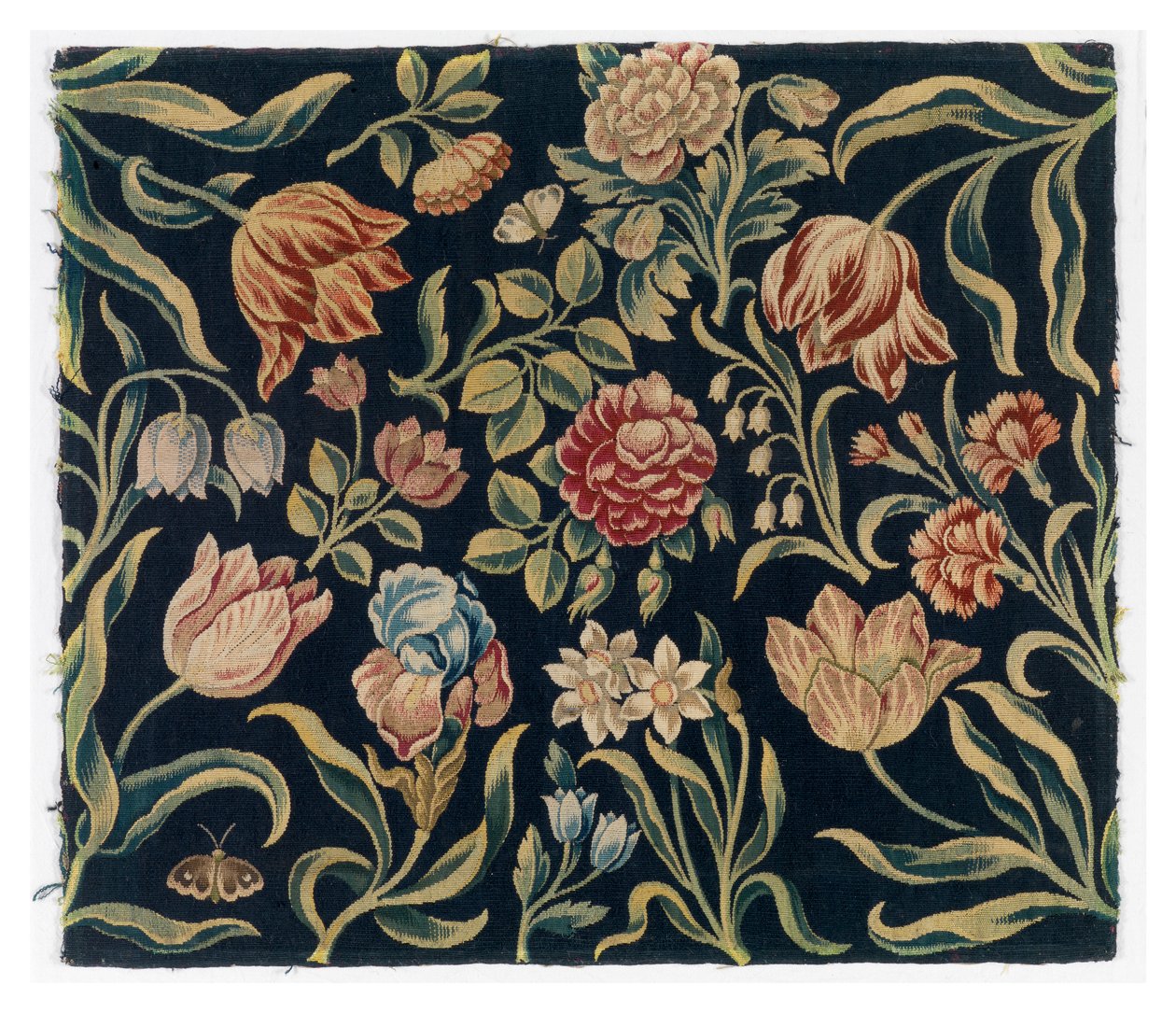 Biombo con paneles de tapiz floral, posiblemente fabricado en Holanda de Dutch School