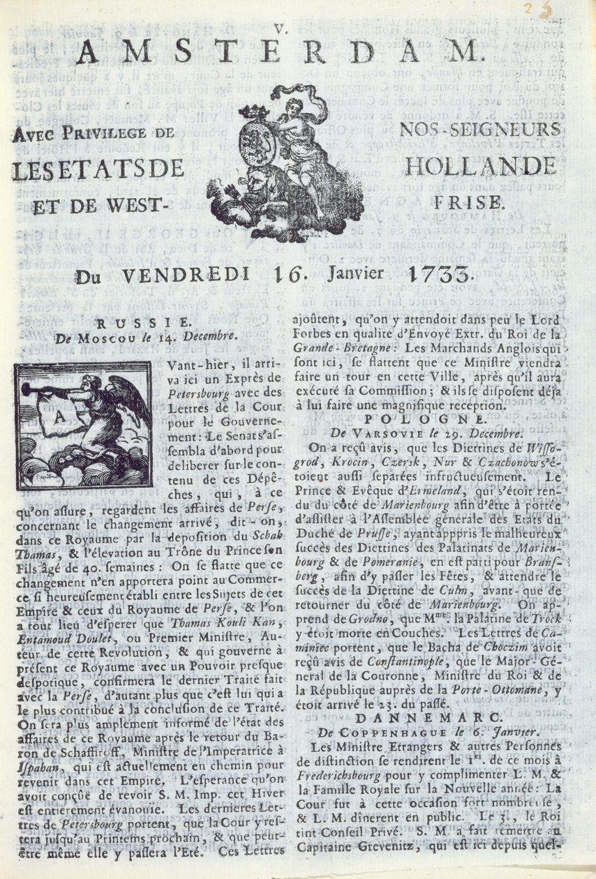 Portada de La Gazette d