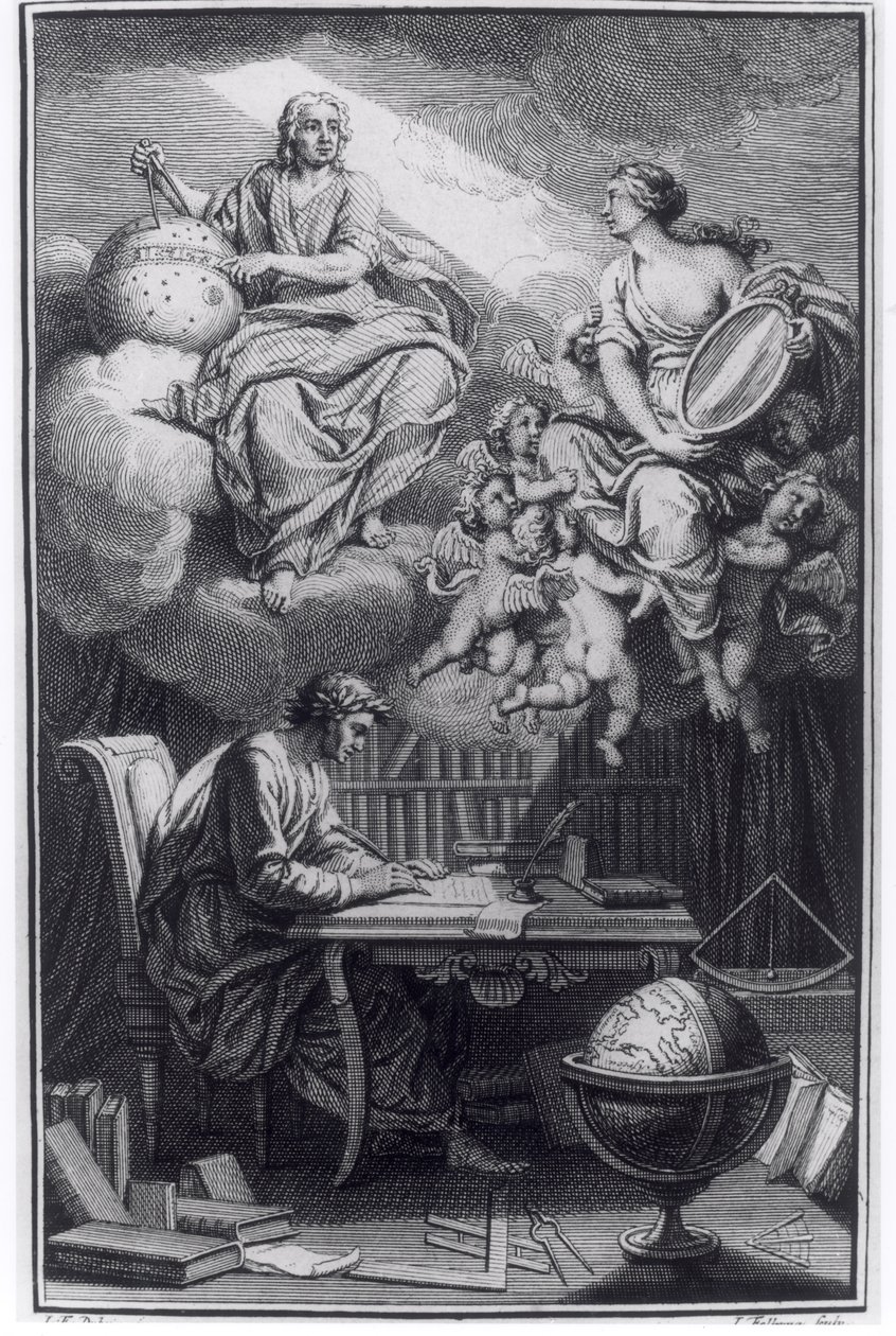 Portada de Elemens de la Philosophie de Neuton por Voltaire, publicado en Ámsterdam, 1738 de Dutch School