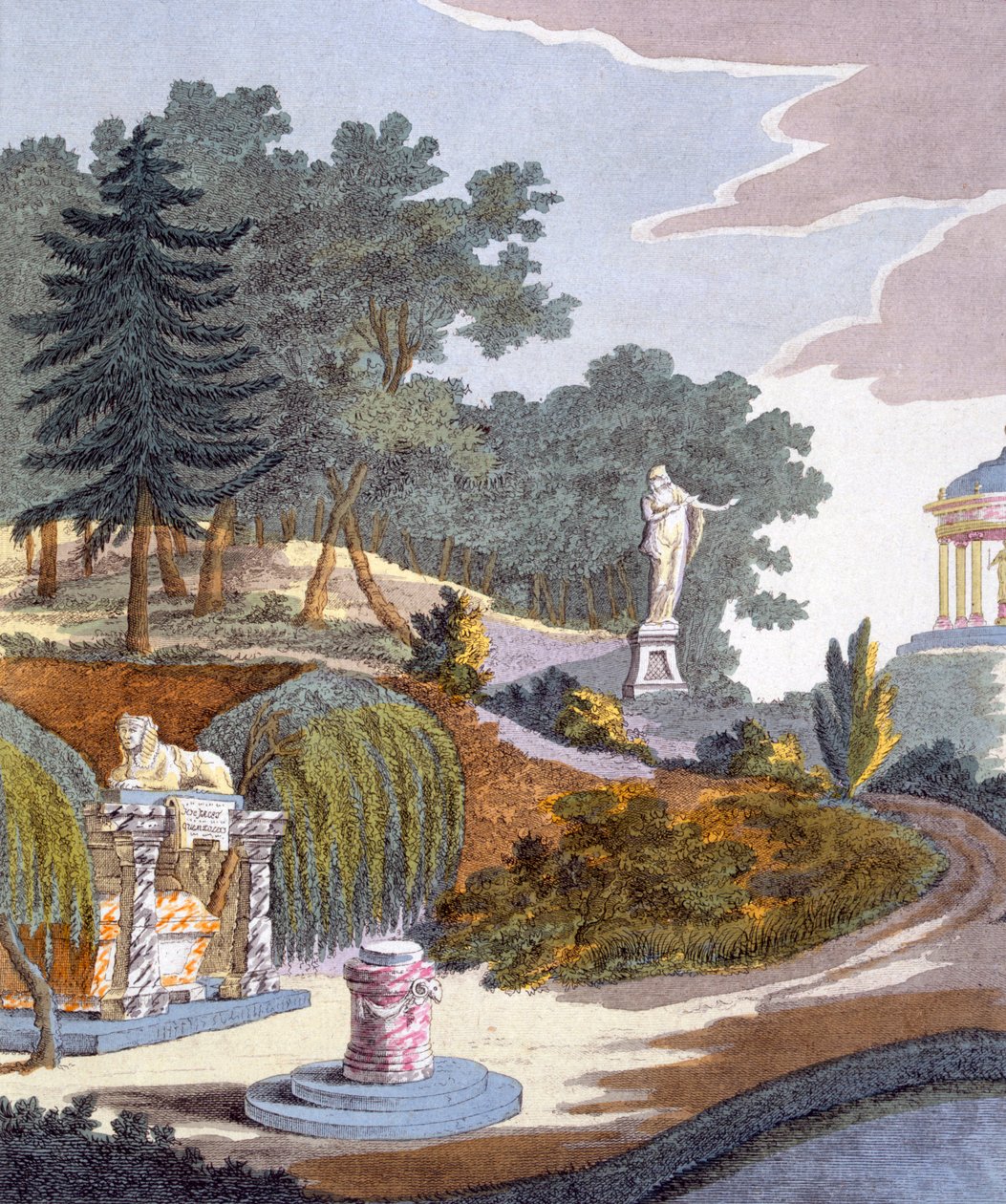 Decoraciones de jardín, de la Revista de Gemas de Jardín por G. van Laar, publicado en 1802 de Dutch School