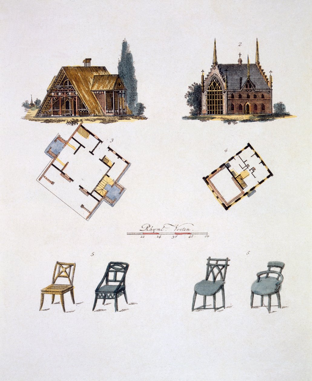 Decoraciones de jardín, de Magazine of Garden Gems por G. van Laar, publicado en 1802 de Dutch School