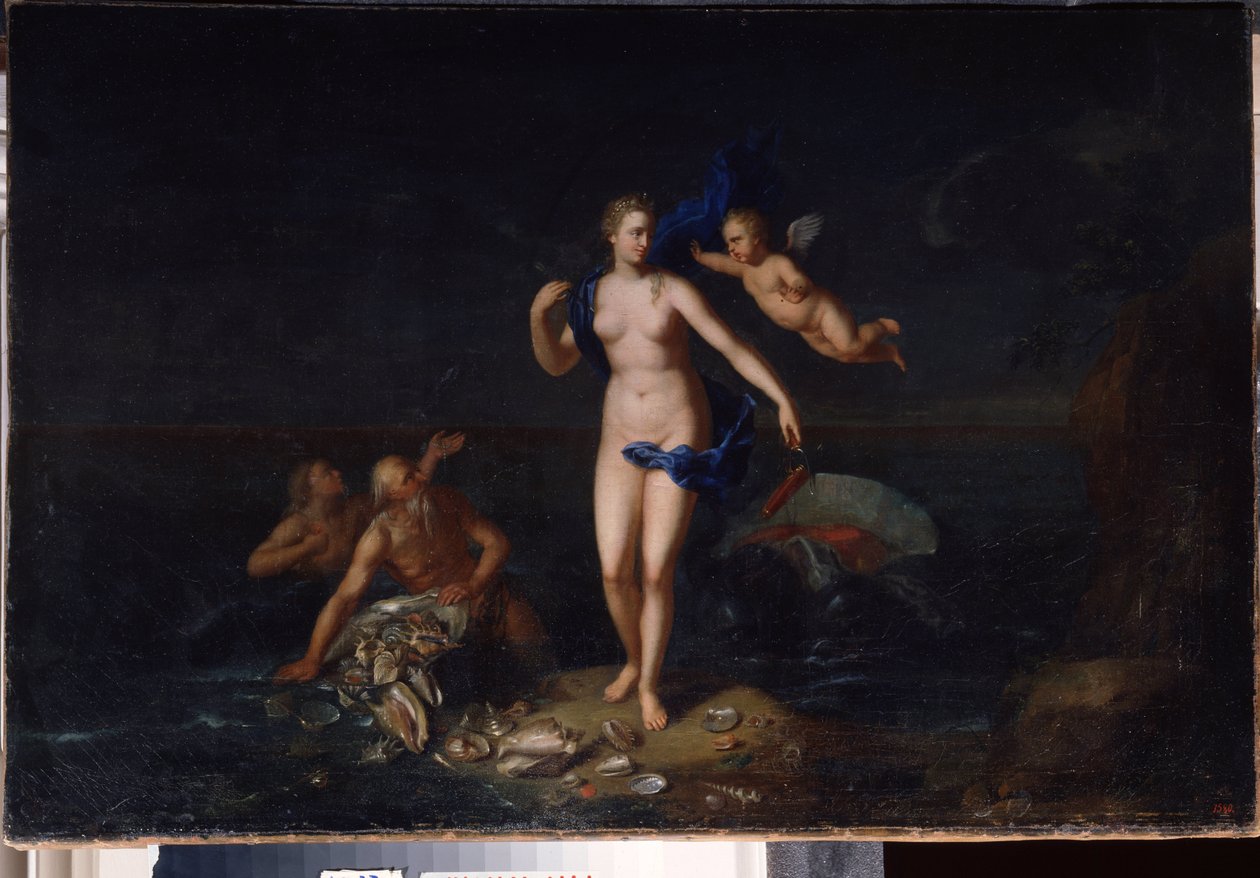 ""El nacimiento de Venus"" (Nacimiento de Venus) Anónimo pintura de la escuela holandesa del siglo XVIII 1729 Museo estatal al aire libre Palacio Gatchina, San Petersburgo, Rusia de Dutch School