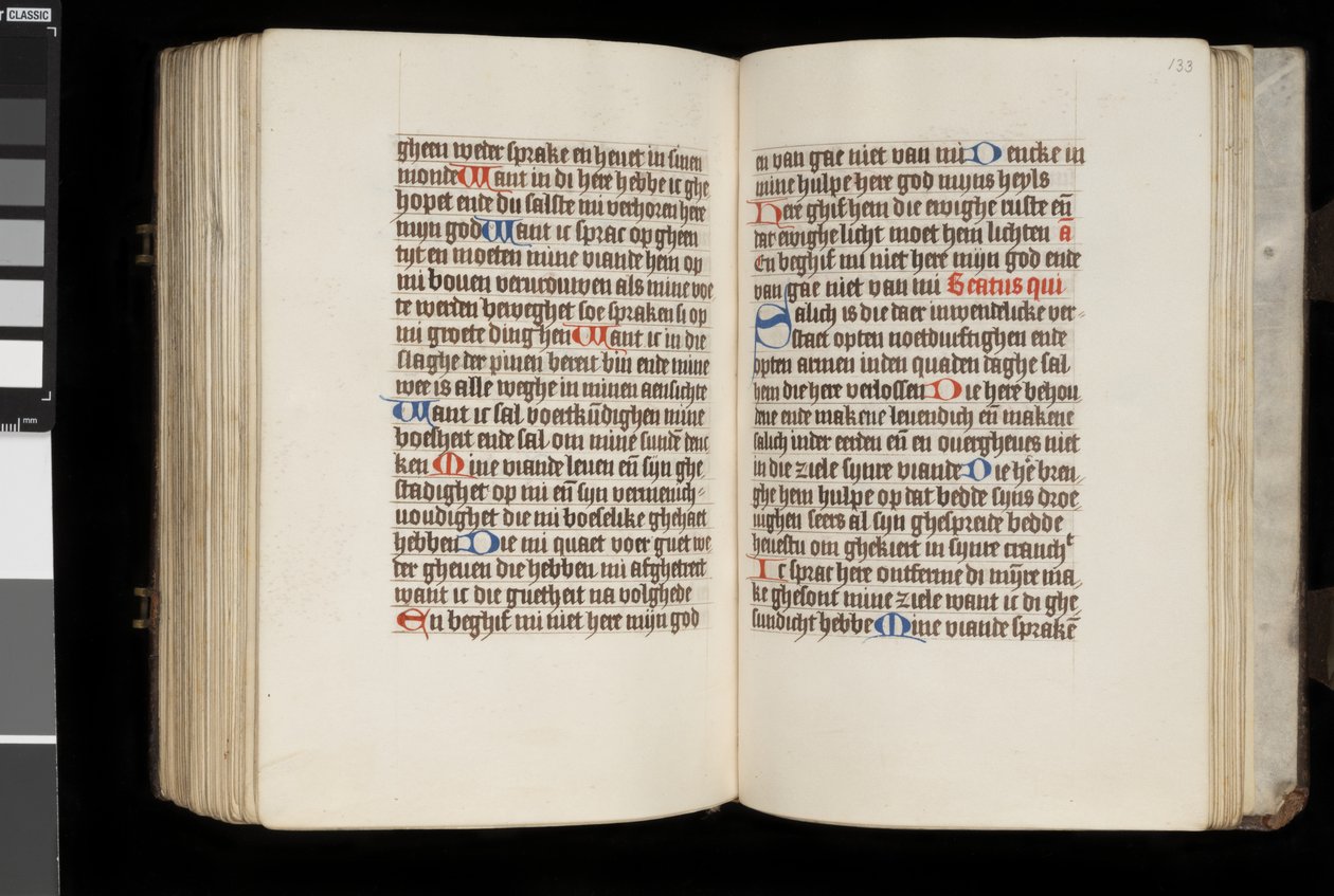 MS McClean 92, f.132v - f.133r, del Libro de Horas, c.1470-90 de Dutch School