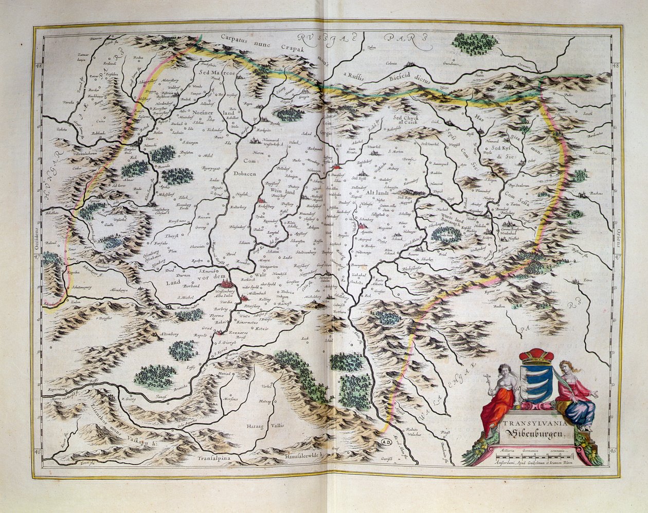 Mapa de Transilvania, de un atlas, Ámsterdam, 1657 de Dutch School