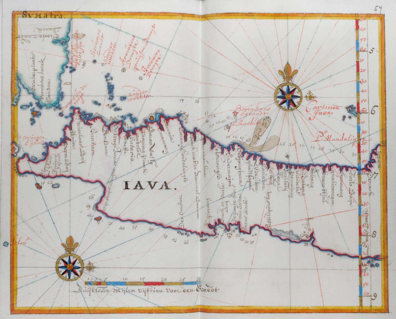 Mapa de la isla de Java. de Dutch School
