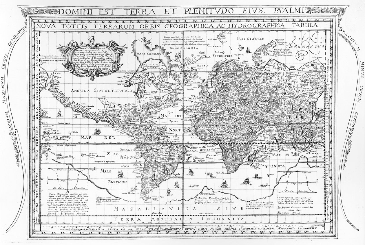 Nova Totius Terrarum Orbis Geographica Ac Hydrographica Tabula, 1642 de Dutch School