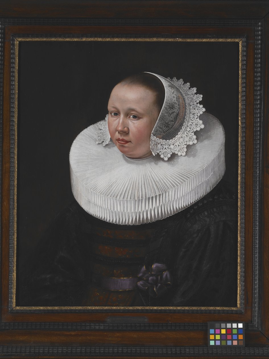 Retrato de mujer (óleo sobre madera) de Dutch School
