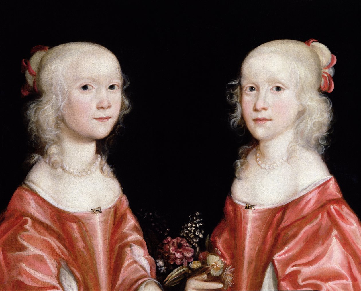 Retrato de hermanas gemelas, c.1650 de Dutch School