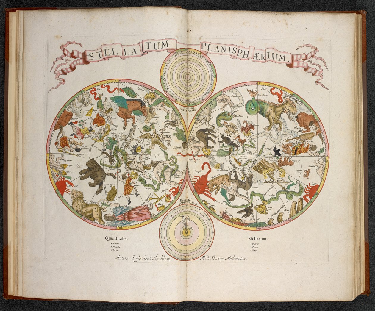 Stellatum Planisphaerium, un planisferio con signos del Zodíaco de Dutch School