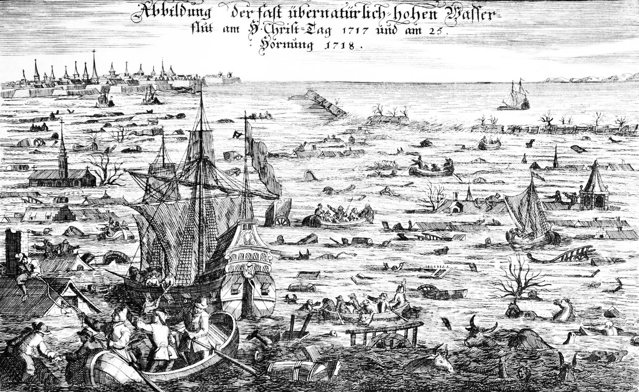 La inundación de Navidad de 1717 de Dutch School