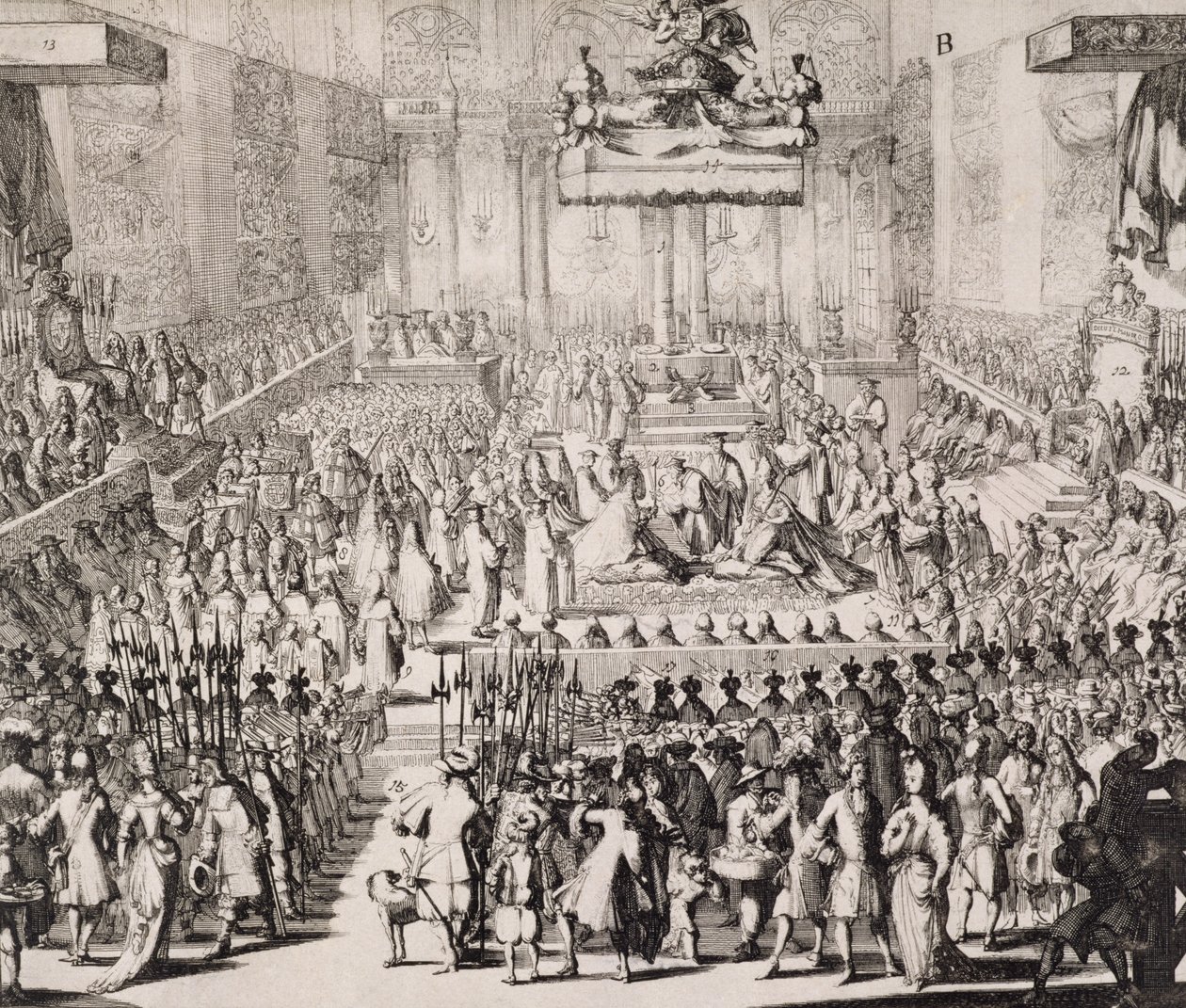 La coronación de Guillermo de Orange (1650-1702) y María (1662-94), en la Abadía de Westminster, 21 de abril de 1689 de Dutch School