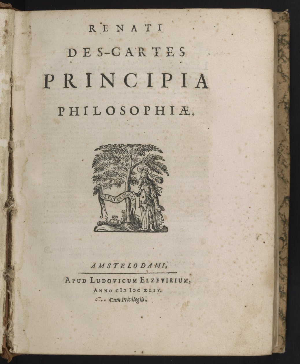Página de título de Principia philosophiae de René Descartes de Dutch School