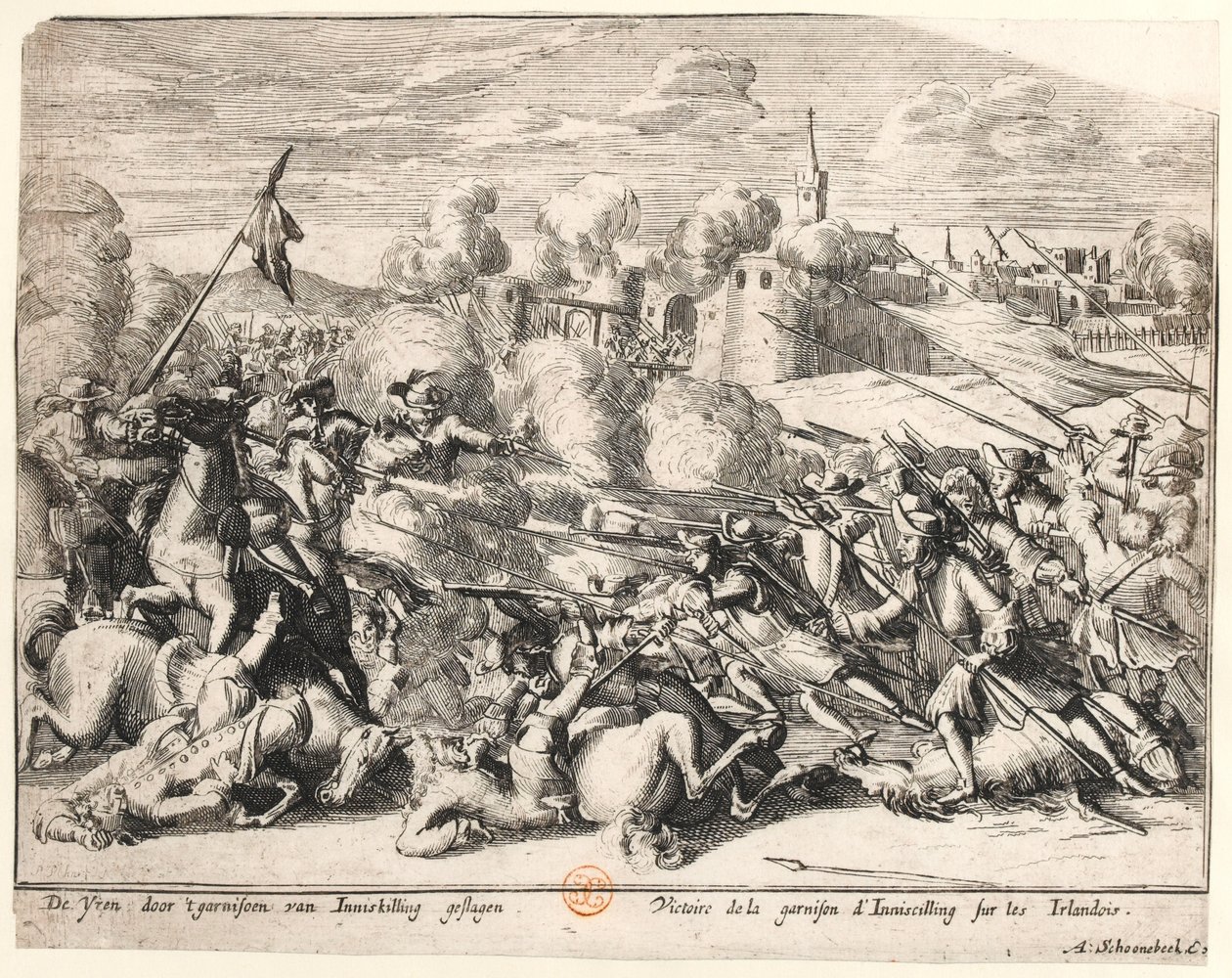 Victoria de la guarnición de Enniskillen sobre los irlandeses en 1689, c.1691 de Dutch School