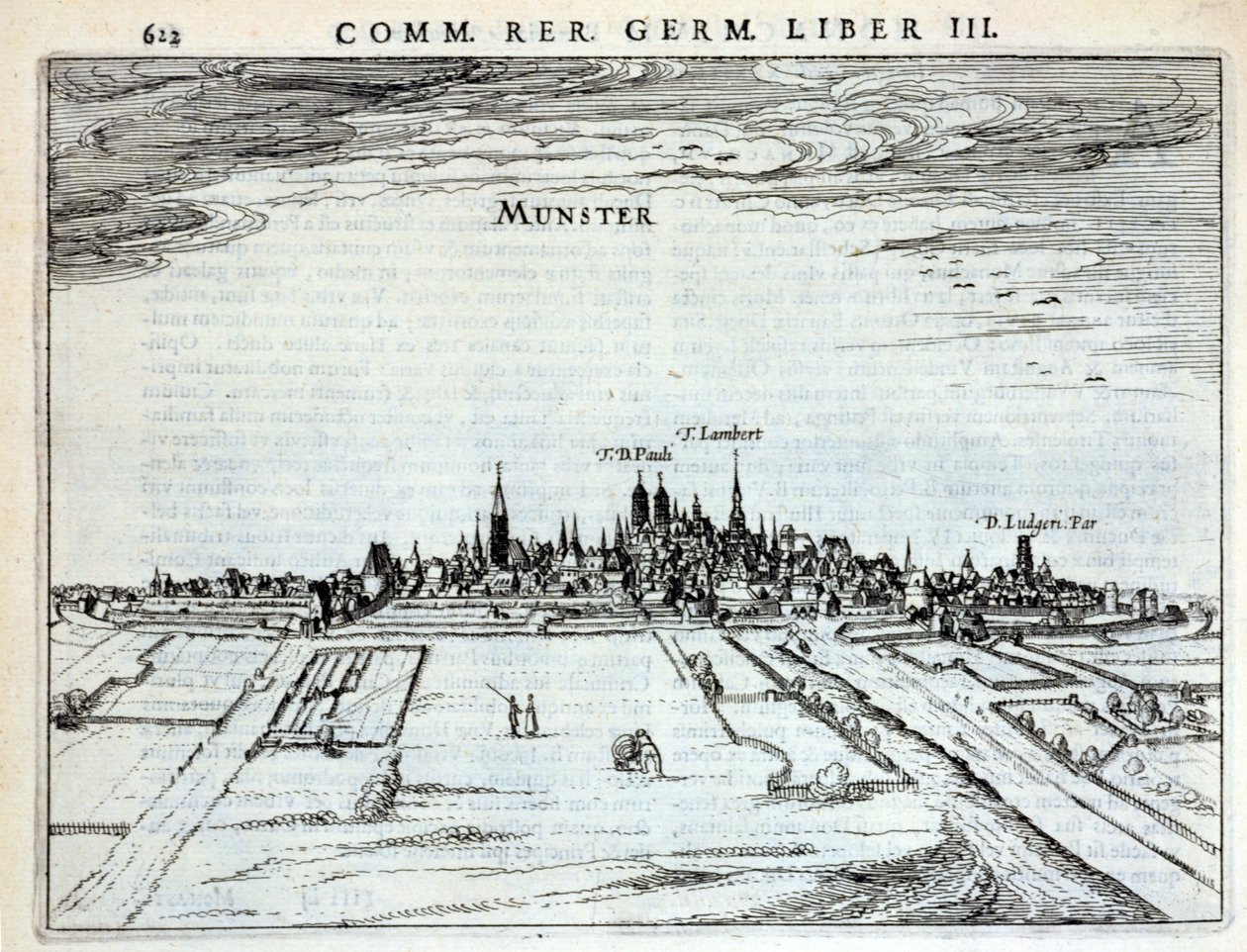 Vista de la ciudad de Munster, de Rerum Germanicarum, por P. Bertin, Ámsterdam 1616 de Dutch School