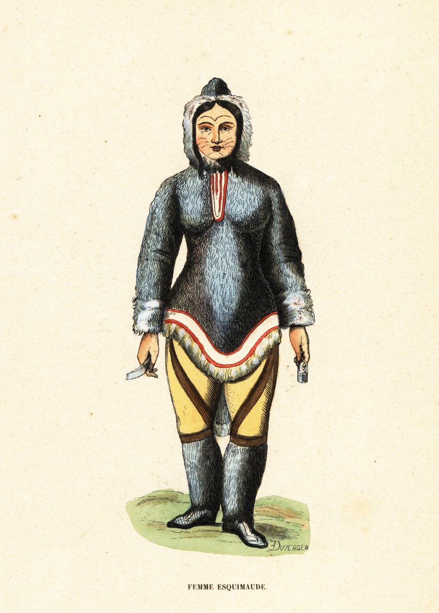 Mujer inuit con tatuajes faciales, río Mackenzie, Yukón, Canadá de Duverger Duverger