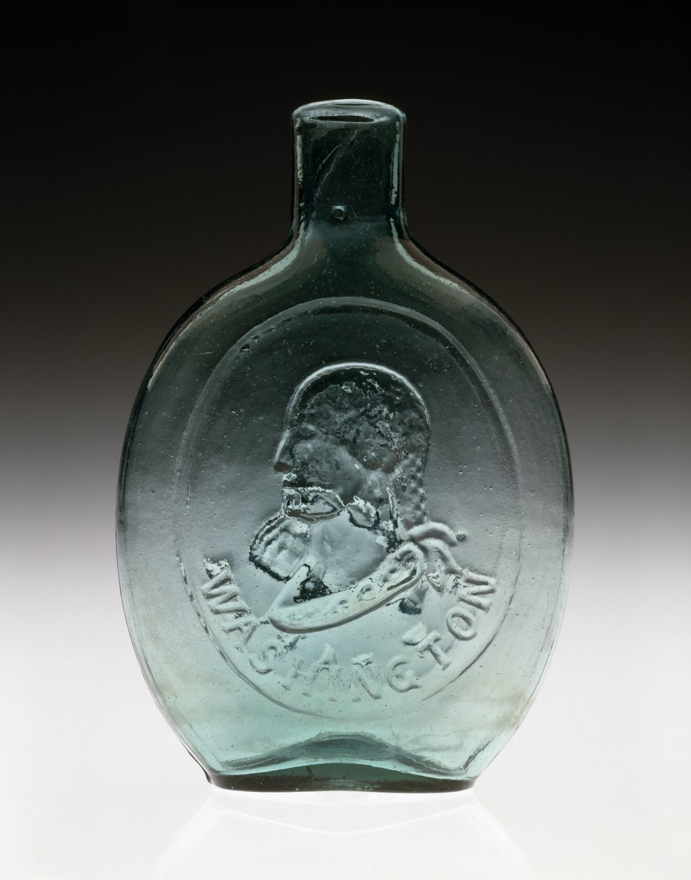 Frasco Figurativo, c. 1847 (vidrio sin plomo) de Dyottville Glass Works