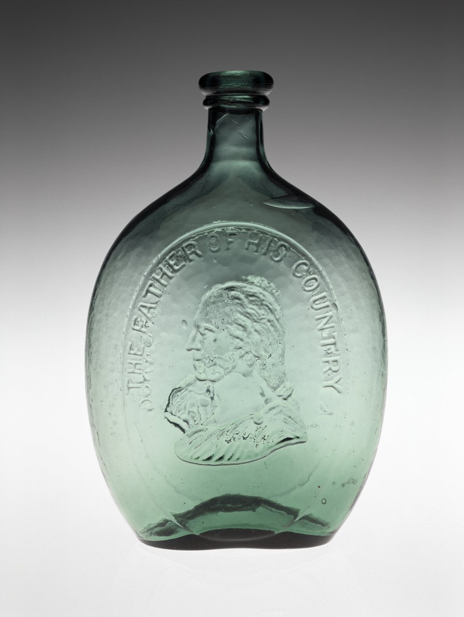 Frasco Figurativo, c. 1848 (vidrio sin plomo) de Dyottville Glass Works